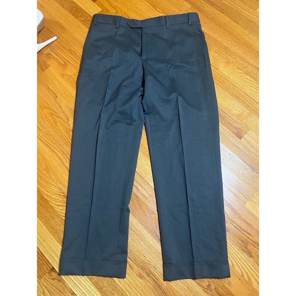 Zanella Gray Dress Pants Made In Italy Career Business Casual Trousers 35x30